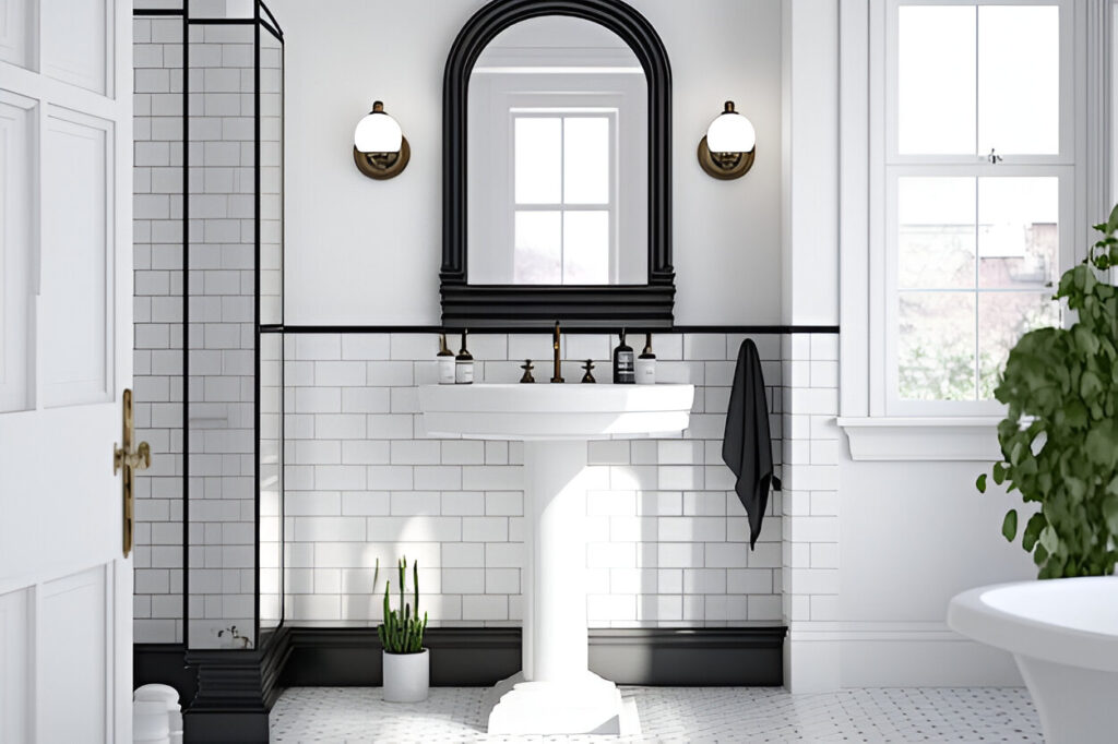 Vintage Black and White Bathroom Tile