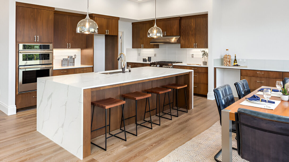 What is a Waterfall Kitchen Island?